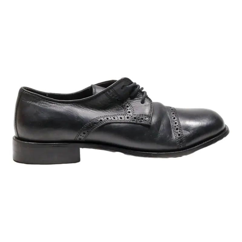 CITY SHOES Brogue Shoes Black Leather Mens UK 7.5