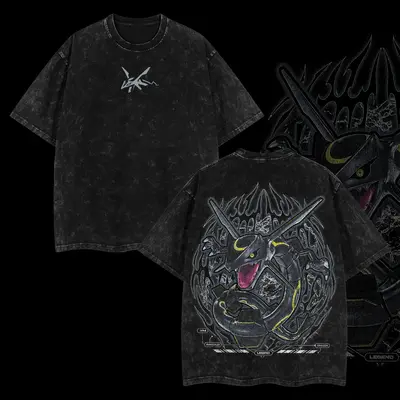 Pokemon Rayquaza Vintage Unisex Oversize Anime Manga Acid Washed Heavyweight Cotton T-shirt, graphic tee,anime lover , ou...