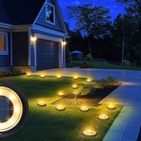 12 Pack 2-in-1 Solar Disk Lights: Waterproof & Ideal for Outdoor Gardens, Patios, and Driveways Decks Sidewalks Corridors Rec...