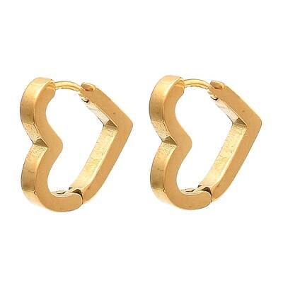 304 Stainless Steel Heart Hoop Earrings for Women