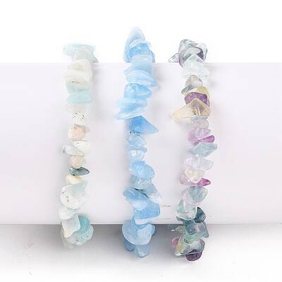 Chips Natural Mixed Stone Stretch Bracelets