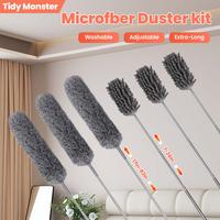Microfiber Duster Kit  Washable Cleaner Duster with Extension Pole (30 to 96 in) for Cleaning Ceilings, Fans, Furniture duste...