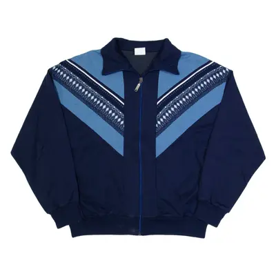 Mens Cardigan Blue High Neck 90s Tight Knit M