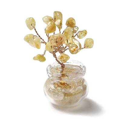 Natural Yellow Quartz Chips Tree Decorations