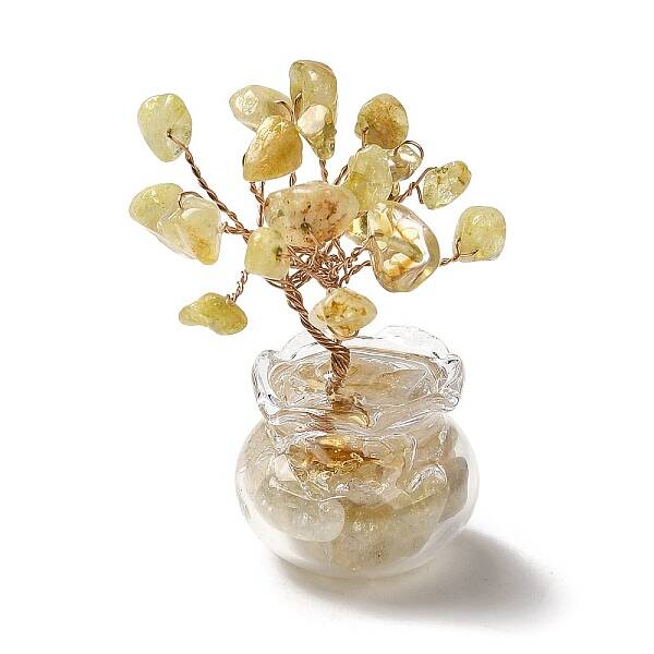 Natural Yellow Quartz Chips Tree Decorations