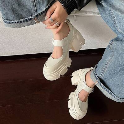 CHIKO Berdine Round Toe Block Heels Mary Jane Shoes