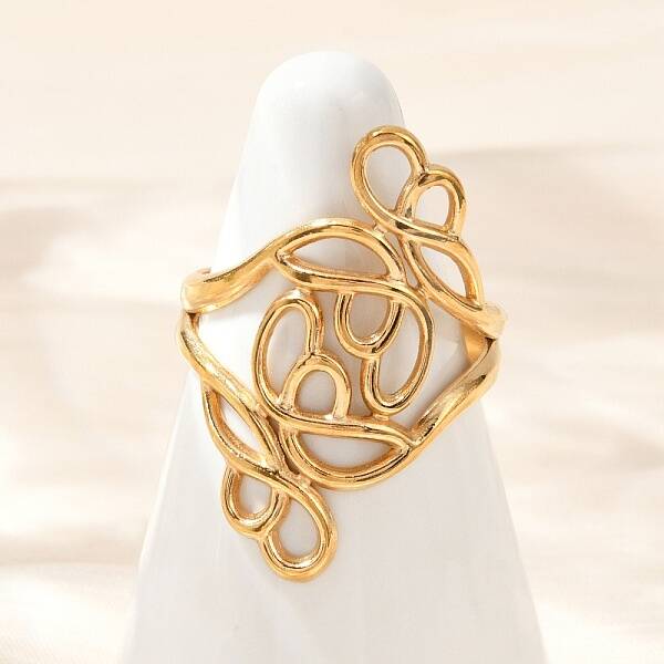 304 Stainless Steel Open Cuff Rings for Women