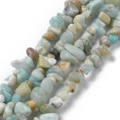 Natural Flower Amazonite Chip Bead Strands