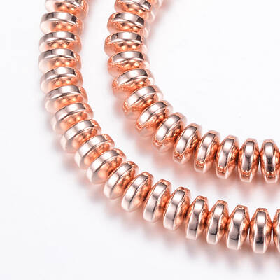 Electroplate Non-magnetic Synthetic Hematite Bead Strands