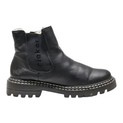RIEKER Chelsea Boots Black Leather Womens UK 5
