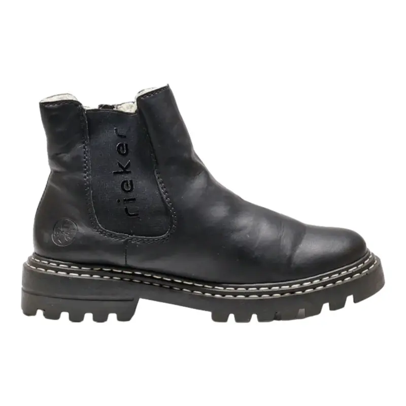 RIEKER Chelsea Boots Black Leather Womens UK 5