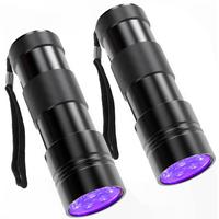 2 Pack - 12 LED Handheld Black Light, Black Light UV Flashlight,  Small UV Lights 395nm, Portable Pet Stain Detector for Dog ...