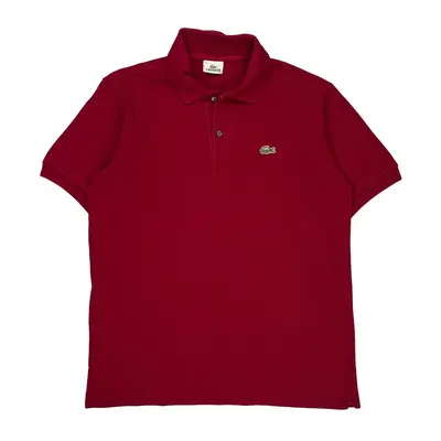 Lacoste Polo Shirt - Medium Red Cotton