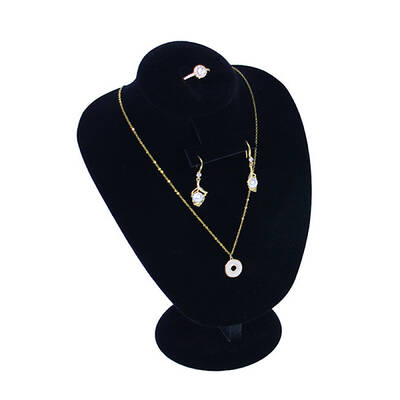 Bust Shaped MDF Covered with Velvet Jewelry Set Display Stands