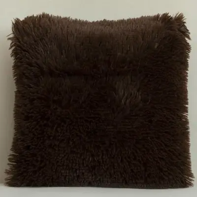 Fluffy Shaggy Cushion Cover without Filler, 1 Count Solid Square Plush Pillow Case for Home Bedroom Car Seat Sofa