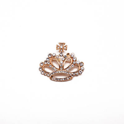 Crystal Rhinestone Crown Brooch