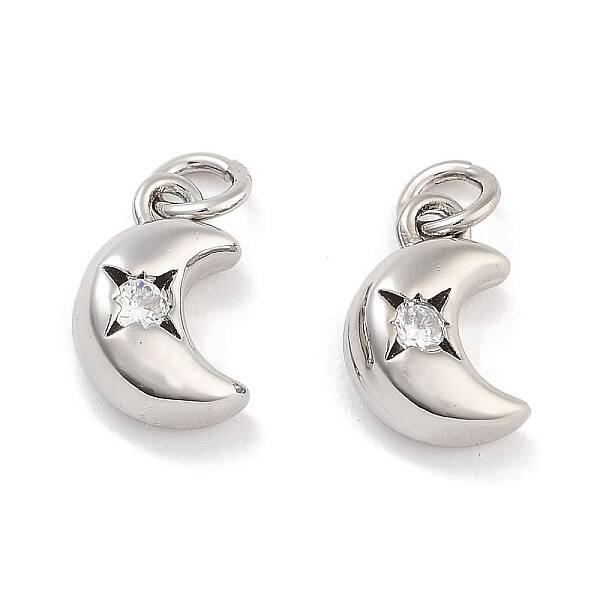 Brass Micro Pave Cubic Zirconia Pendants