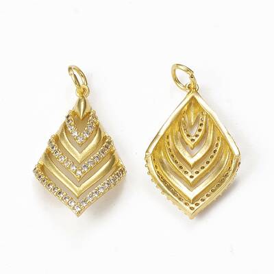 Brass Micro Pave Cubic Zirconia Pendants
