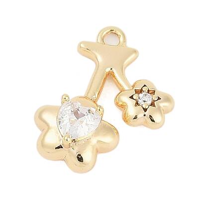 Brass Micro Pave Cubic Zirconia Pendants