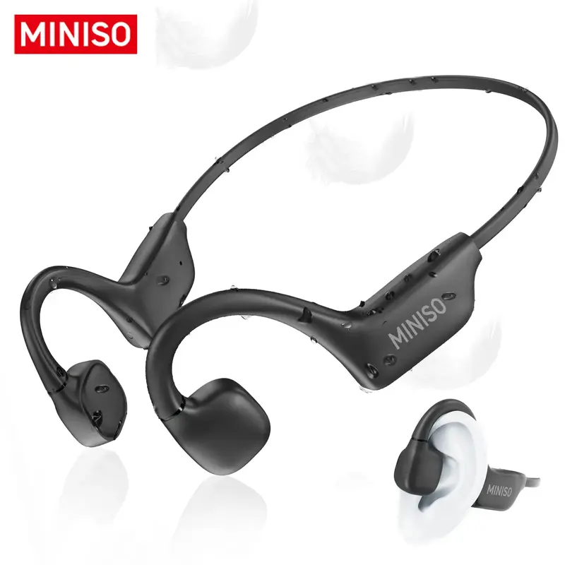 MINISO X60 Open Bluetooth bone Conduction Sports headphones Waterproof and sweat resistant headphones with built-in microphon...