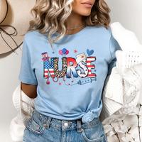 Patriotic Nurse T-shirt, Nurse 4th Of July Shirt, Nurse Gift, American Nurse Tee, Nurse Life Shirt, Memorial Day Gift Shirt, ...