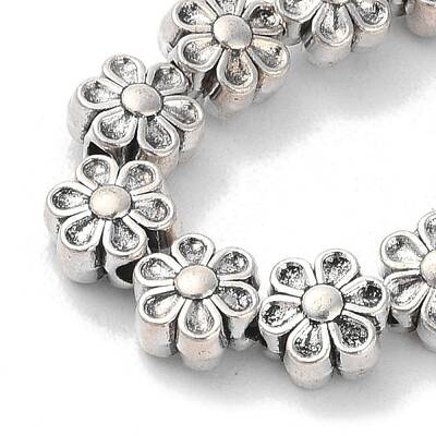 Tibetan Style Flower Alloy Bead Strands