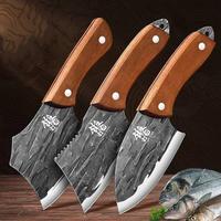 Stainless Steel Kitchen Knife, 1 Count Multifunctional Sharp Fish Killing Knife with Wooden Handle, Household Cutting Knife f...