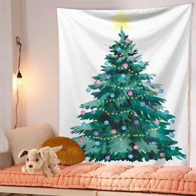Simple Abstract Christmas Tree Holiday Wall Tapestry - Aperturee