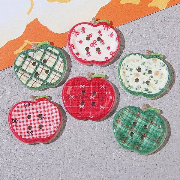 4-Hole Apple Plastic Buttons