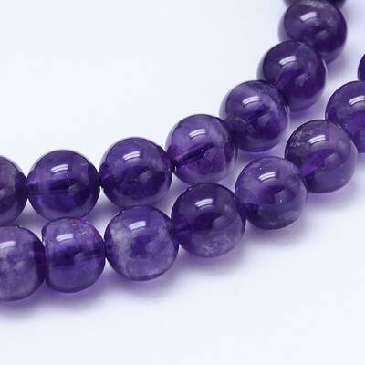 Natural Amethyst Round Bead Strands