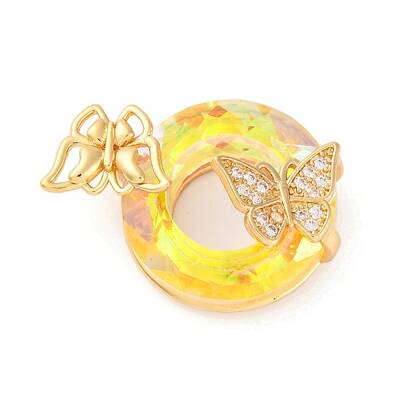 Brass Pendants with Cubic Zirconia and Glass