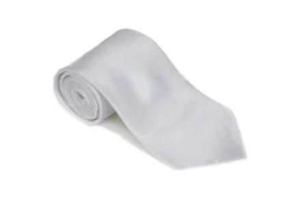 Wholesale Mens Ties Bulk - White 100% Silk Solid Necktie With Handkerchief Buy 10 Of Same Color Tie