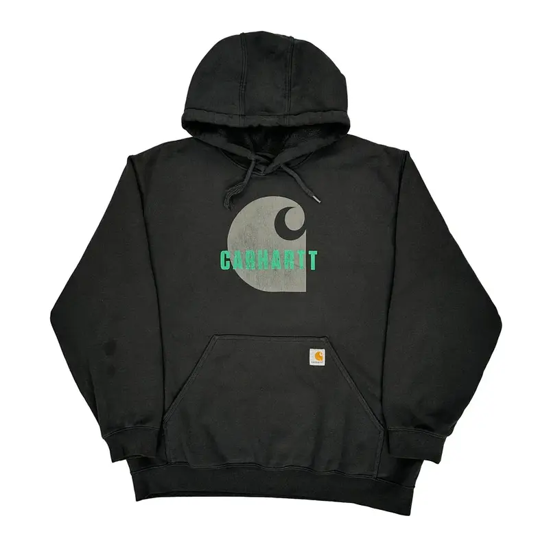 Loose Fit Carhartt Graphic Hoodie - XL Black Cotton Blend