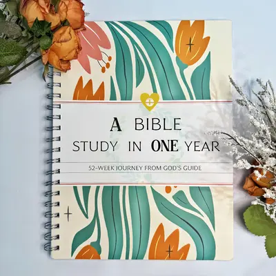 A Bible Study  in one Year :52-Week Study Daily Prayer and Notes Set, Spiritual Journey Gift for Men and Women, Faith-Inspiri...