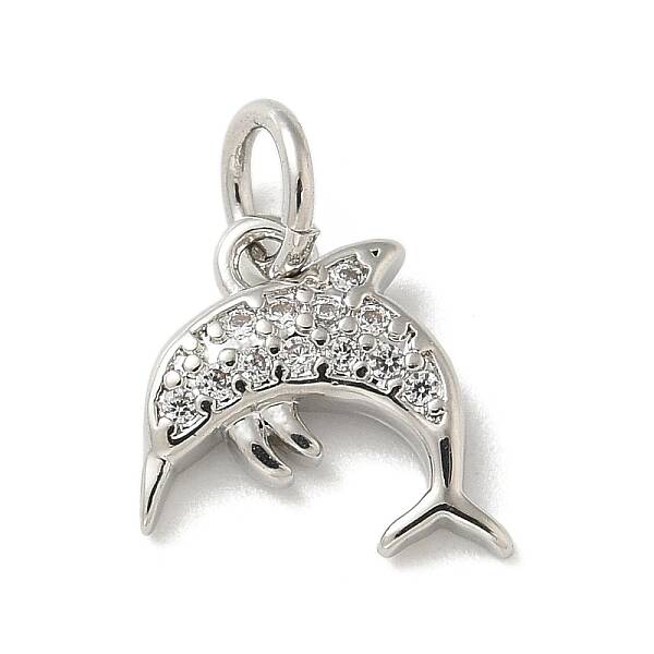Brass Micro Pave Clear Cubic Zirconia Pendants