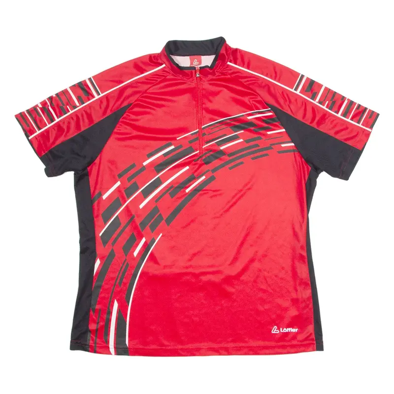 LOFFLER Cycling Womens Jersey Red 1/4 Zip XL