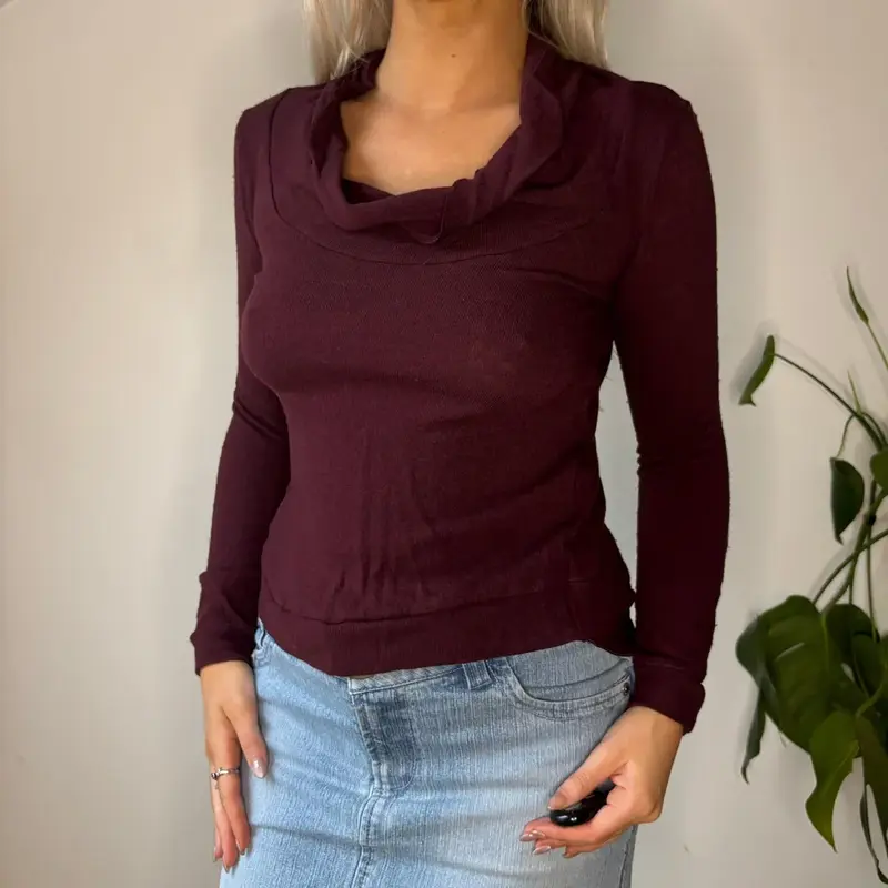 Intimissimi Jumper - Small Burgundy Wool Blend