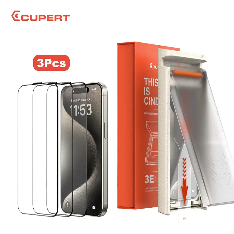 CUPERT Screen Protector [3PCS] HD/Anti-spy/Privacy Screen Protective Film,  Shockproof Phone Protection Accessories for...