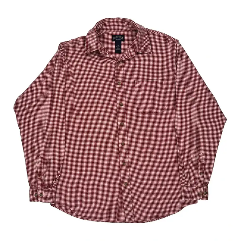 Tall Cambridge Checked Shirt - Large Red Cotton