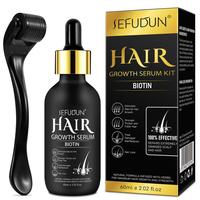 SEFUDUN 5% Minoxidil for Men and Women, Hair Growth Serum with Derma Roller Set for Hair, Beard, Eyebrows(60ml),for Scalp Hai...