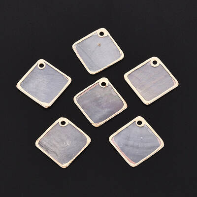 Electroplated Natural Capiz Shell Pendants