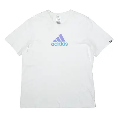 ADIDAS Mens T-Shirt White Crewneck XL
