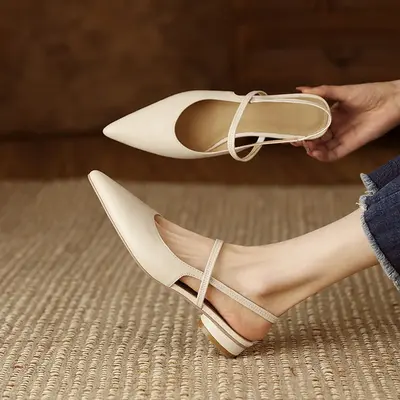 CHIKO Shalayna Pointy Toe Block Heels Slingback Shoes