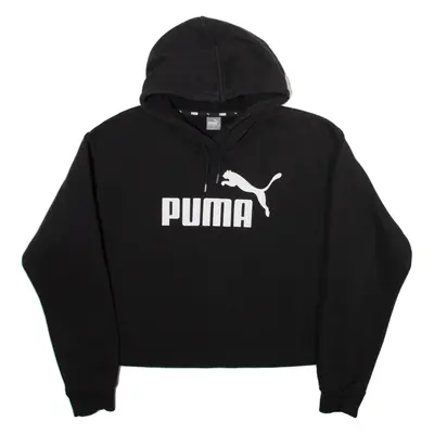 PUMA Cropped Womens Black Hoodie L