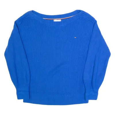TOMMY HILFIGER Womens Jumper Blue Chunky Knit M