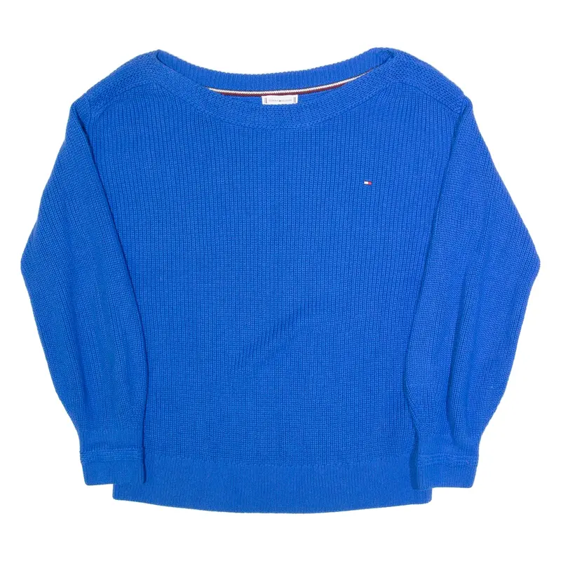TOMMY HILFIGER Womens Jumper Blue Chunky Knit M