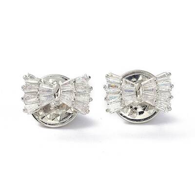 Sparkling Bowknot Brooch Pin
