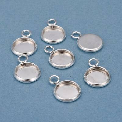 201 Stainless Steel Pendant Cabochon Settings