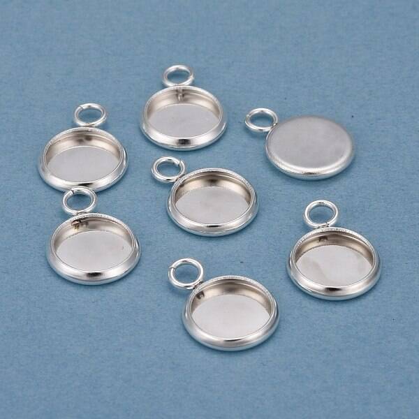 201 Stainless Steel Pendant Cabochon Settings