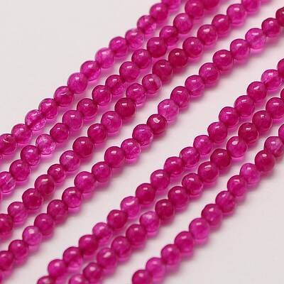 Natural White Jade Round Bead Strands